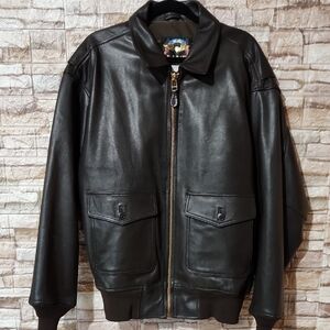 Cooper  Full Zip Black /Dark Brown  100% GOAT SKIN LEATHER Jacket